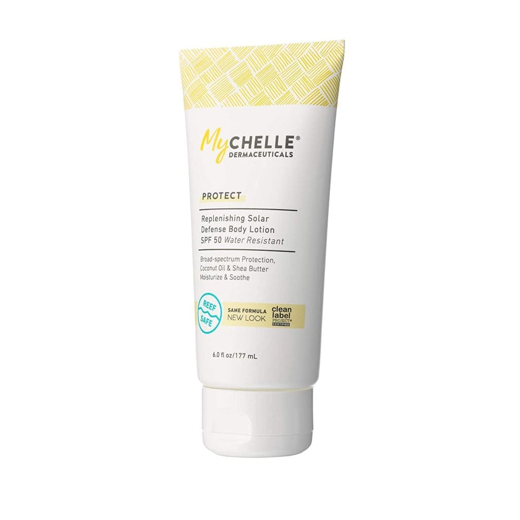 Mychelle sunscreen tube.