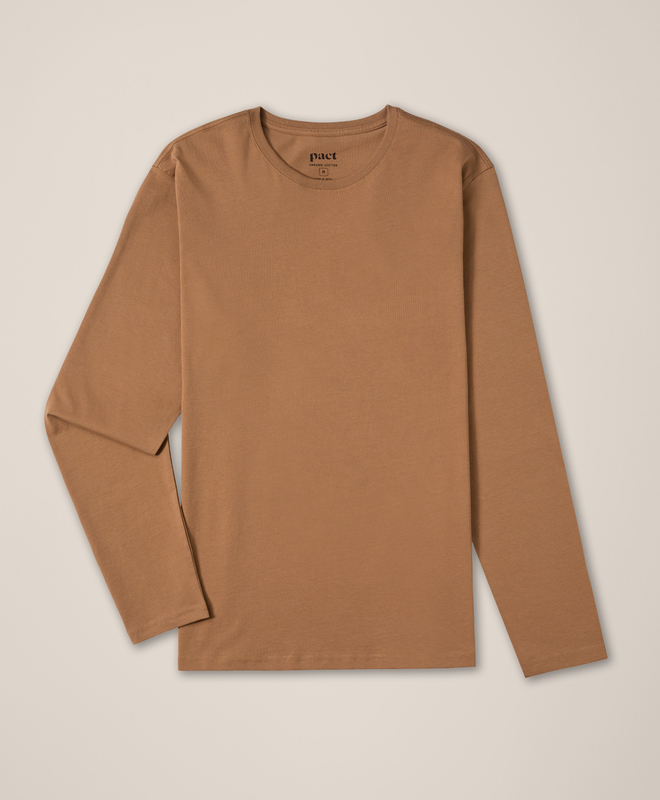 Long sleeve brown shirt.