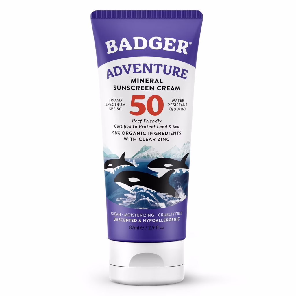 Badger sunscreen tube.